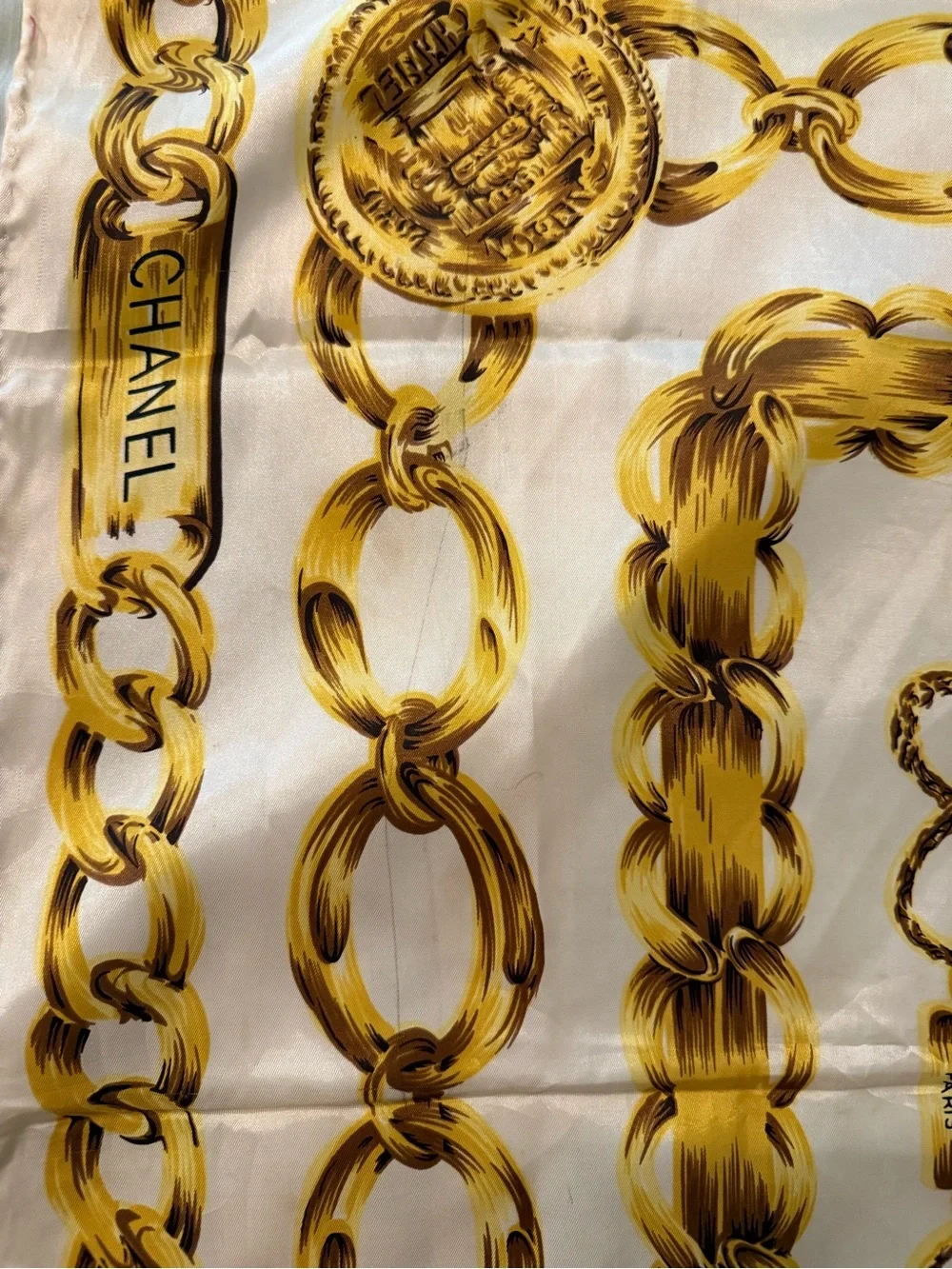Authentic Vintage CHANEL Silk Scarf-COA